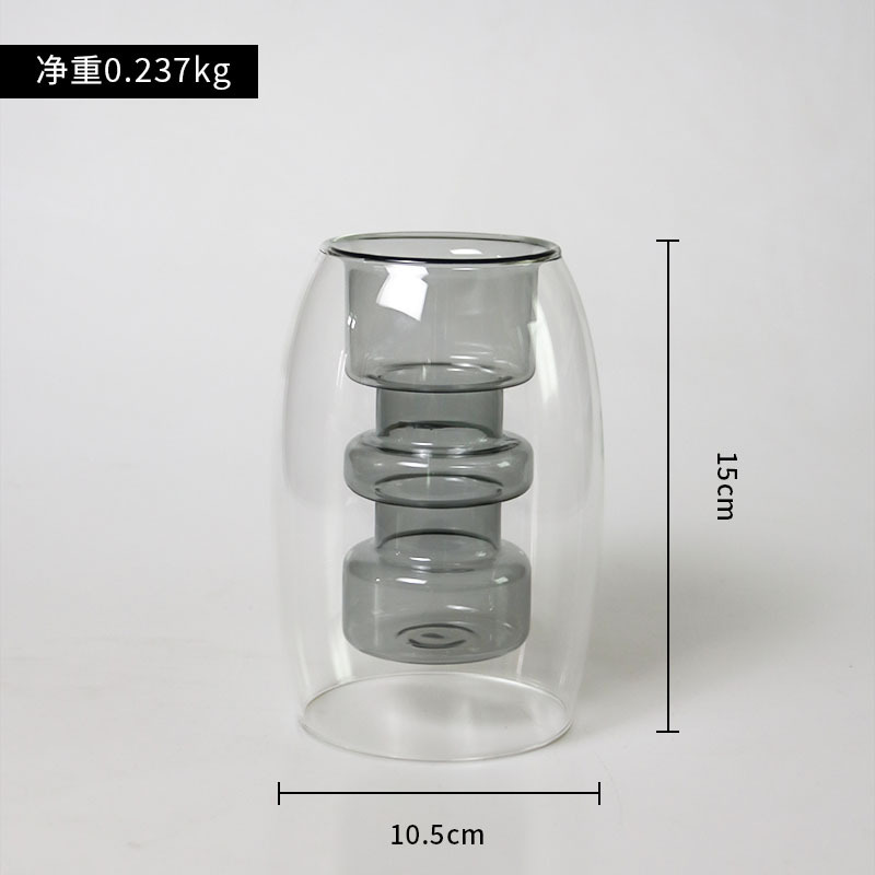 Florero gris tamaño pequeño