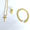 Class A imitation gold cross three-piece set