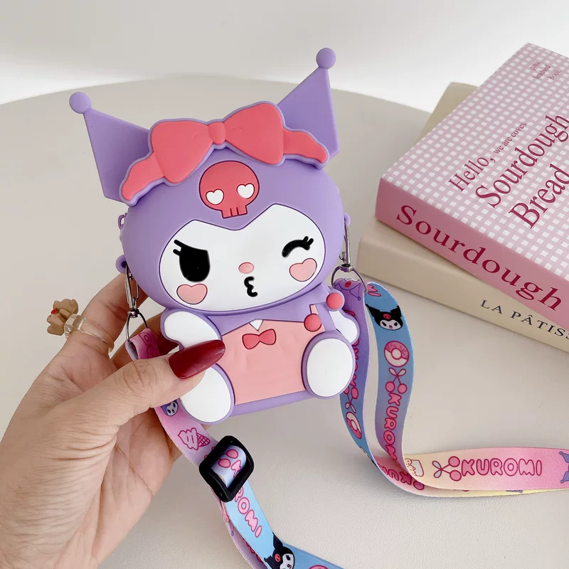 Children's bag, cartoon brand wallet, fashionable silicone shoulder bag