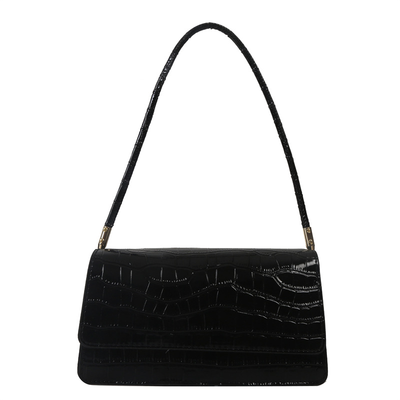 Elegante moda simple color sólido patrón de piedra ins bolsa de axilas mujer 2023 otoño nuevo bolso de hombro bolso de moda