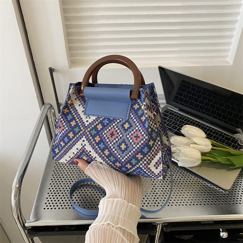 Moda nuevo 2023 Bolso pequeño de las mujeres moda Plaid crossbody bolsa de hombro de lona simple bolso elegante