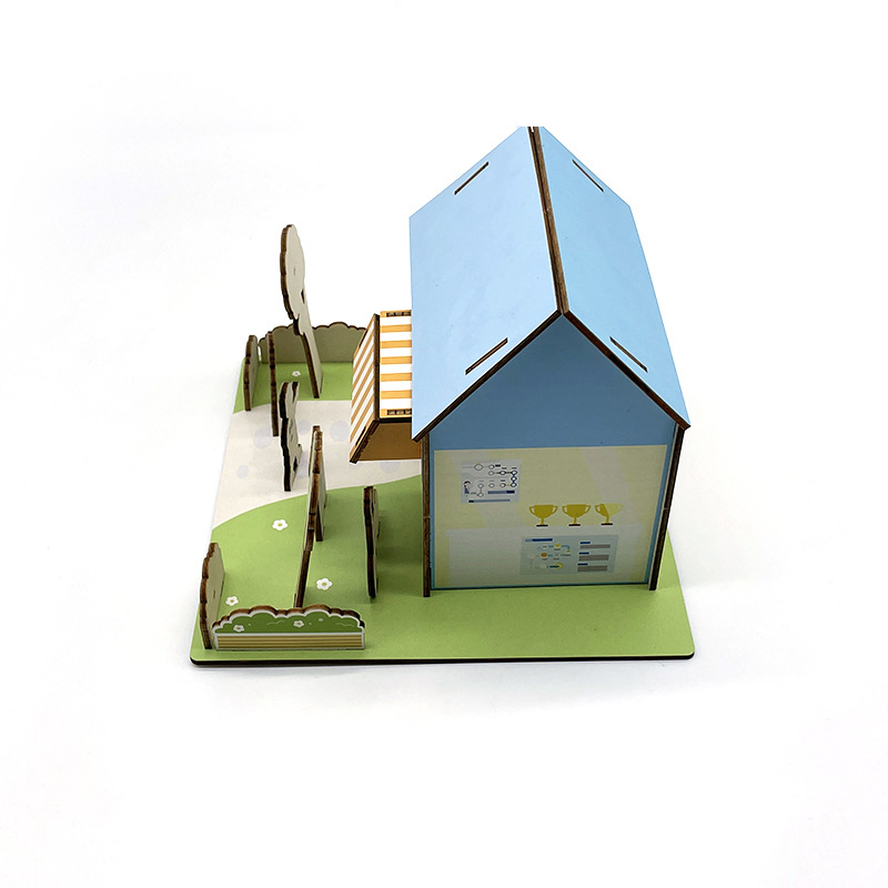 Puzzle de madera Juguete Stereo Hecho a mano Simulación Modelo de construcción Hecho a mano Casa de madera Stereo 3D