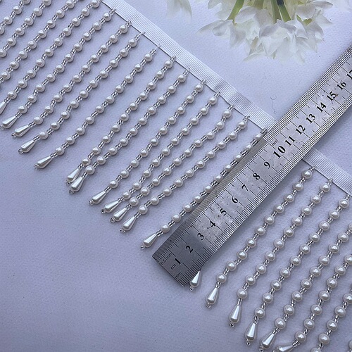 Handmade bead imitation pearl tassel hanging beads diy hanfu lace accessories white pearl hanging tassel decorative belt accessories