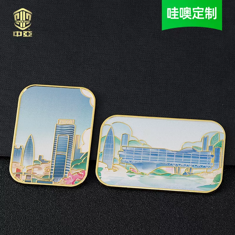 城市景点地标冰箱贴定制旅游景区纪念品建筑金属彩印冰箱贴定做