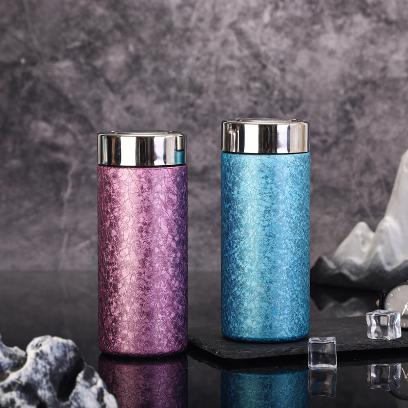 High-Appearance Titanium-Coated Solid Color Thermos Cup, Mini and Compact, Portable Pocket Cup, Men's Business Gift Cup