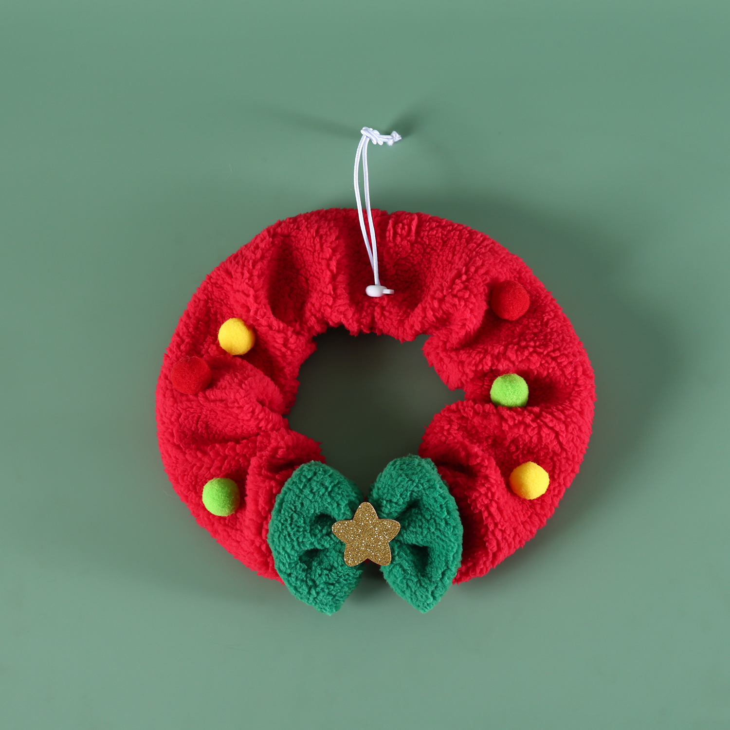 2025 Pet Christmas Set felpa estrella de cinco puntas gato cachorro lazo babero sombrero capucha cálido comercio exterior