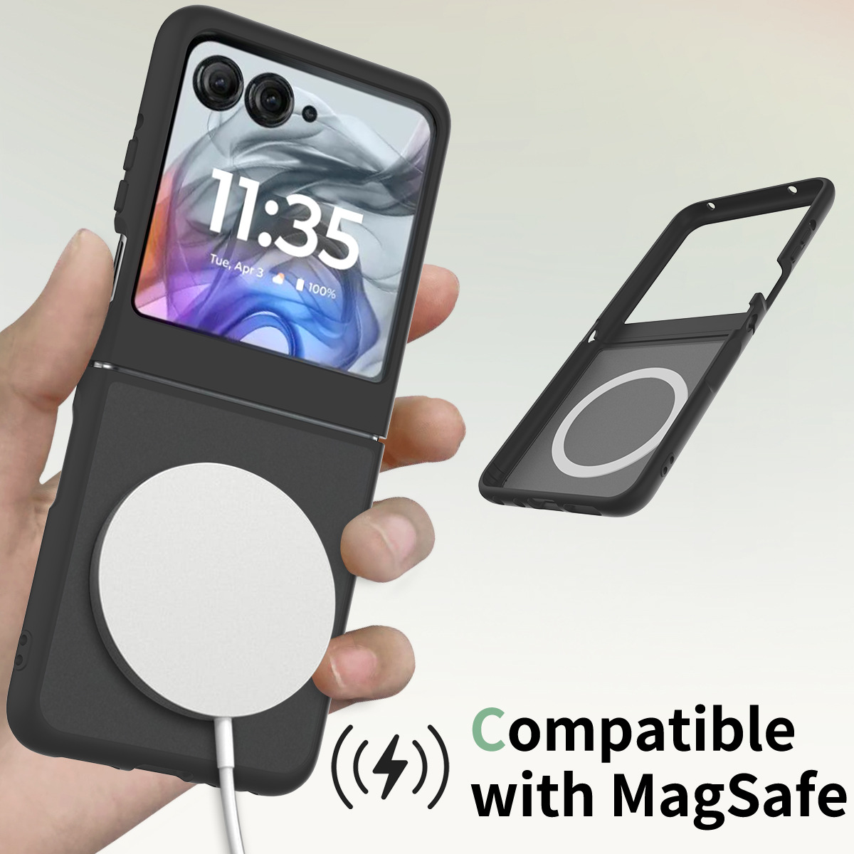 Aplicable Moto Razr 2024 / 2025 Silver Shield Skin 2 - in - 1 Case de teléfono móvil esmerilado anti-caída absorción plegable