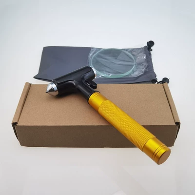 Car Safety Hammer, Vehicle-Mounted Explosion-Proof Qəza çəkici - km45-metal-tungsten-steel-safety-hammer-gold