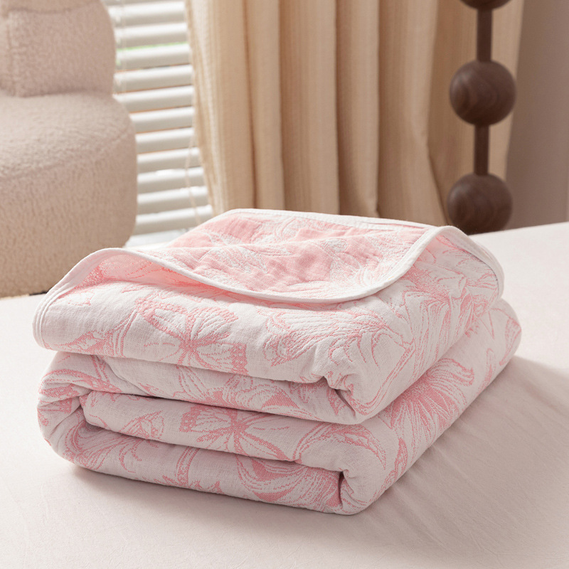 (pink sunflower) / 90x 100cm "cotton 6 layer yarn" baby