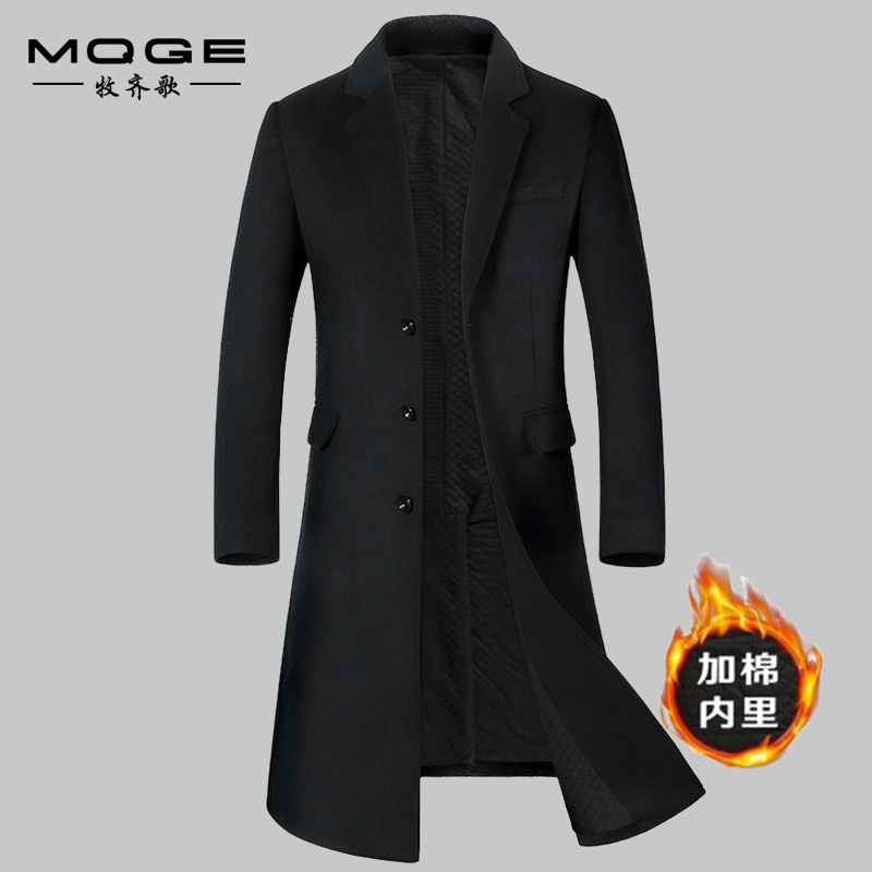 Cross-Border Export Specializes in Men's Woolen Coats, Long Over-The-Knee Suit Collar, Cotton-Padded and Thickened Woolen Coats Cross-Border Export Specializes in Men's Woolen Coats, Long Over-The-Knee Suit Collar, Cotton-Padded and Thickened Woolen Coats