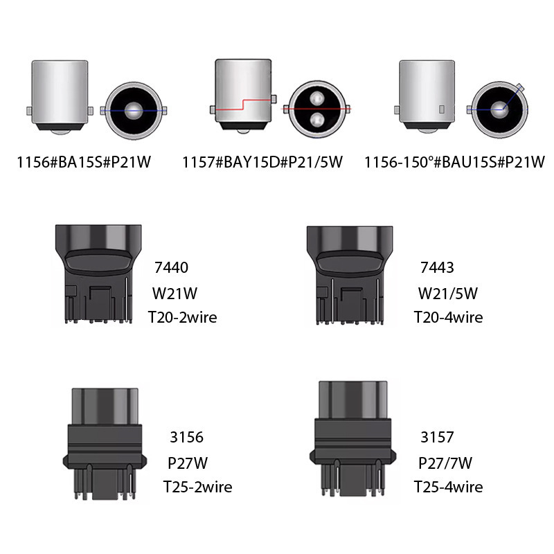 Car LED turn signal decoding anti-strobe 1156 3014 144smd 1157 brake light T20 7443
