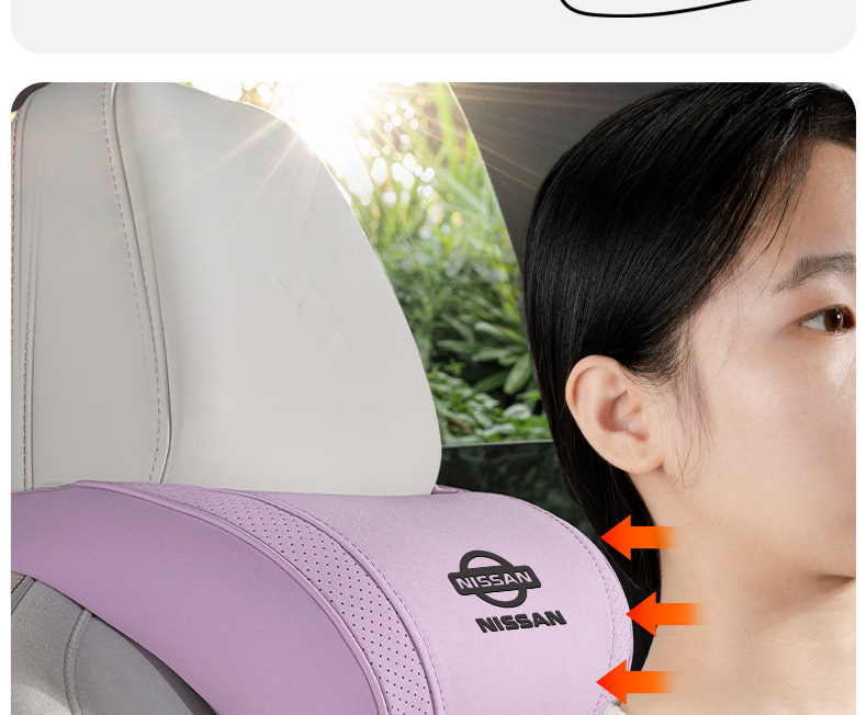 Suitable for Nissan Car Headrests, Sylphy, Teana, X-Trail, Qashqai, Tiida, Neck Pillows, Back Cushions, Car Interior Decoration Supplies
