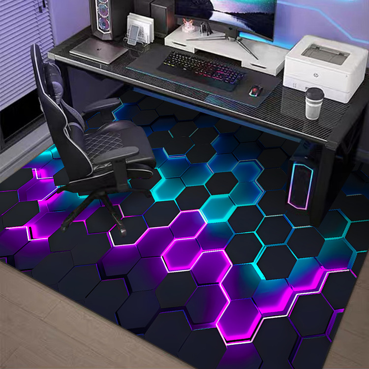 E Sports Room Carpet Boys Bedroom Silicone Non Slip Study Room Dirt Resistant Mat Computer Chair Swivel Chair Dedicated_voghion.com