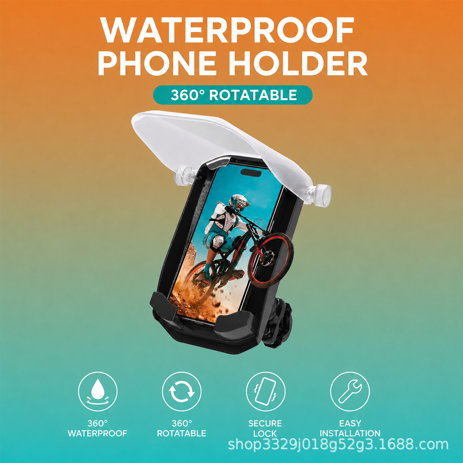 Motorcycle Shockproof Navigation Phone Holder Cross-Border Delivery Riding Outdoor Electric Vehicle Rainproof Phone Support Stand