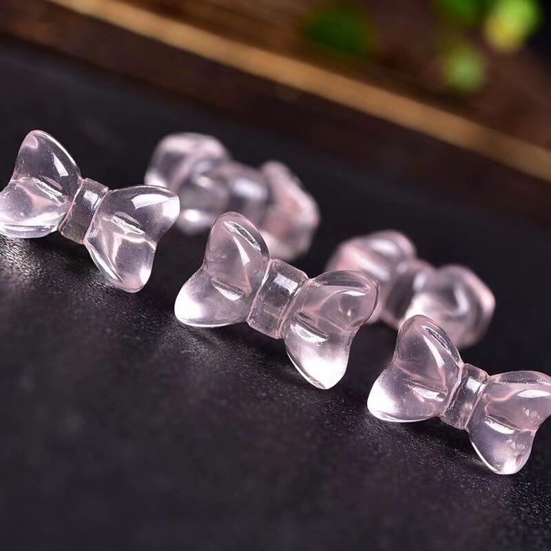 天然粉水晶のかわいい蝶結びdiyブレスレットのペンダント|undefined