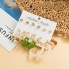 Resin, fashionable earrings from pearl, pendant heart shaped, retro acrylic set, European style, simple and elegant design