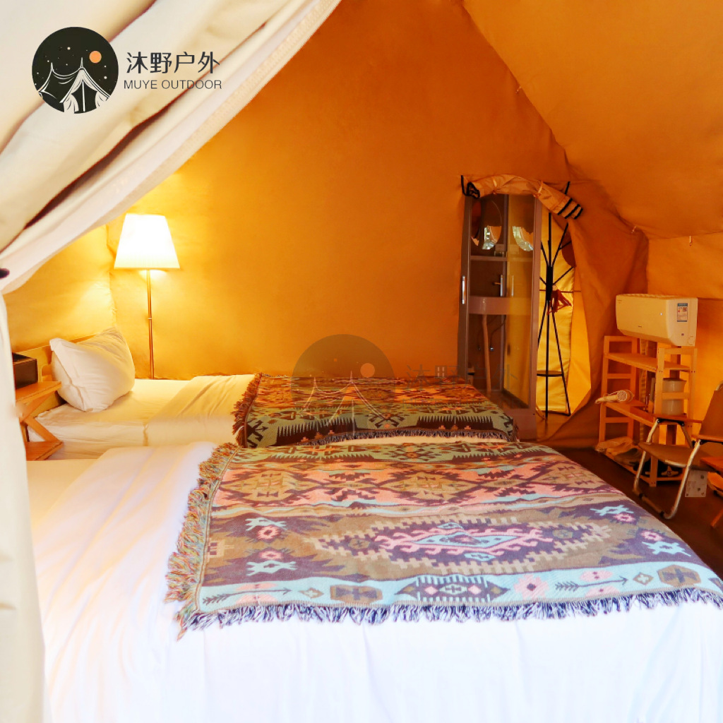 Muye campamento grande al aire libre tienda de campaña de doble capa hotel tienda de campaña de lujo salvaje tienda de hotel pequeña tienda de campaña de campamento de lujo salvaje