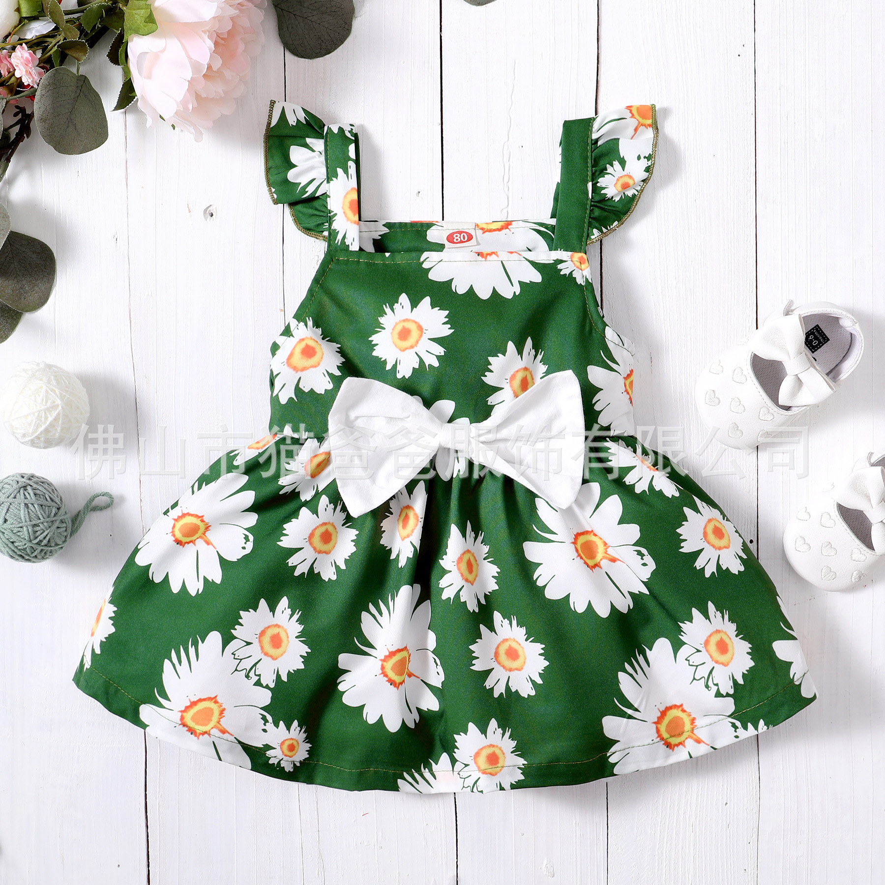 INS nueva venta caliente en el extranjero Verano de Europa y América niñas sin mangas floral vestido los niños