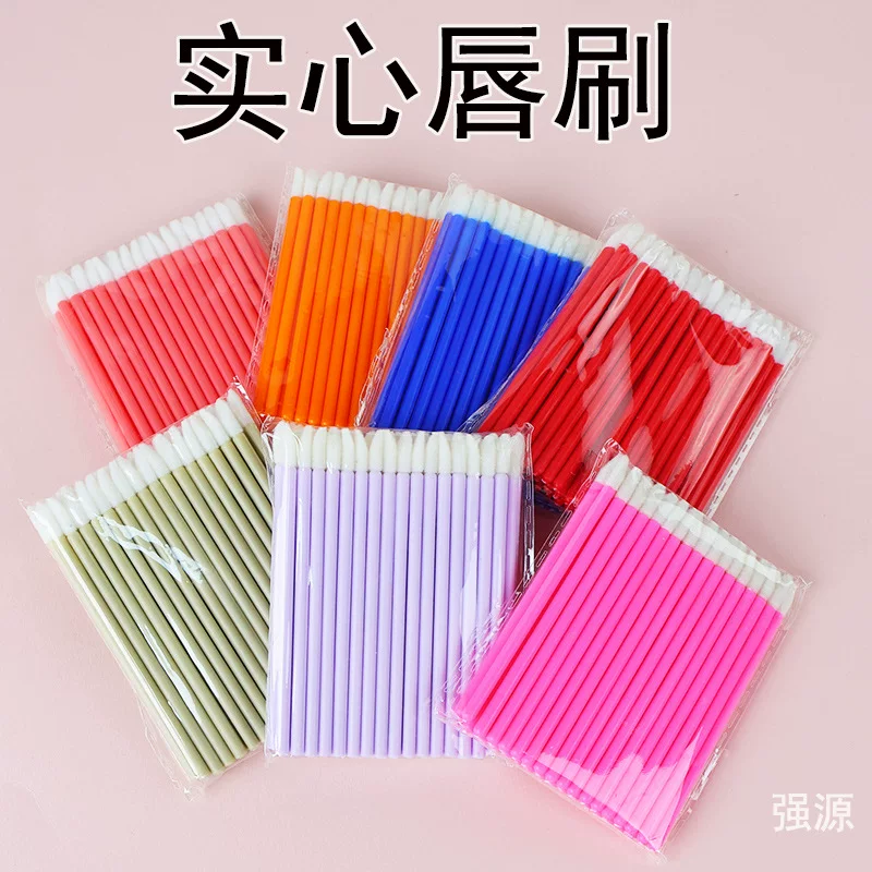 Гроссборд hygienic solid rod lip brush flocked bevel design non-shedding eyelash mousse brush manufacturer wholesale lipstick lip