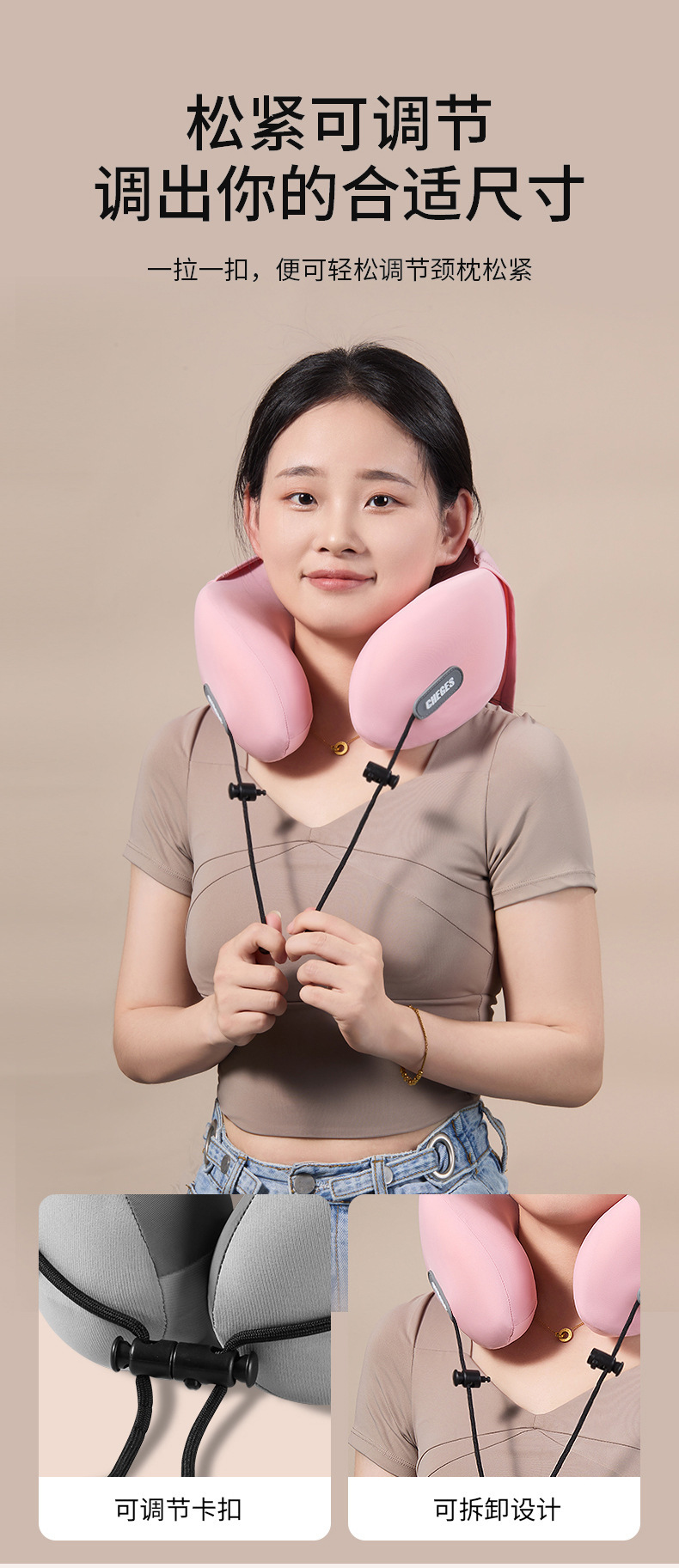 Car U-Shaped Pillow for Neck Protection, Hooded Travel Portable U-Shaped Headrest for Car Use, Memory Foam Pillow, Oem Customization from Manufacturer