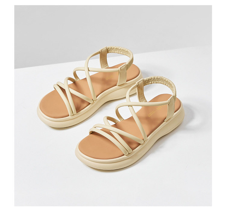 Sandal La Mã đế dày quai chữ V nữ thời trang đi biển — M560 màu be chi tiết 21