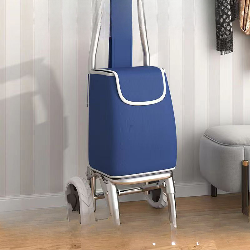 Sturdy and Durable Shopping Cart for Home Use, Suitable for Elderly, Portable Oxford Cloth Trolley for Groceries and Supermarket