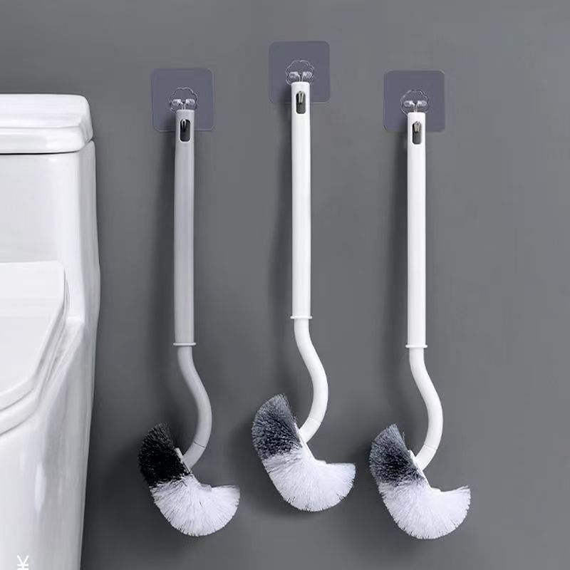 Japanese-style With Soft Bristles No Dead Angles, Wall-mounted Long-handled Toilet Brush For Cleaning The Bathroom_voghion.com
