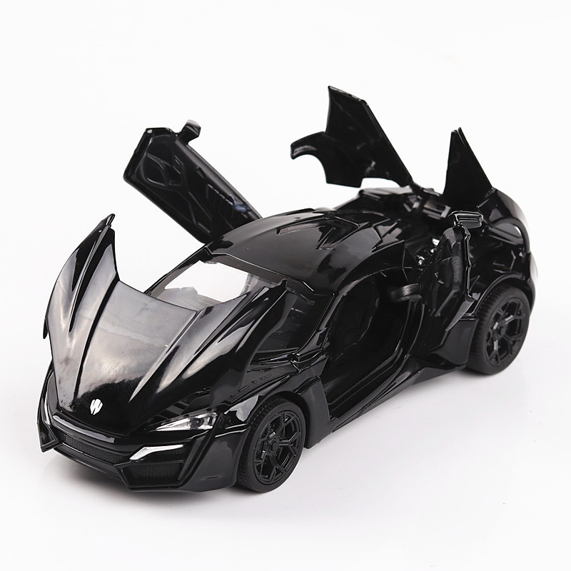 Modelo de coche de aleación Jianyuan 1:32 Laiken coche deportivo Tire hacia atrás con sonido y Luz Juguetes coche deportivo música modelo decoración colección
