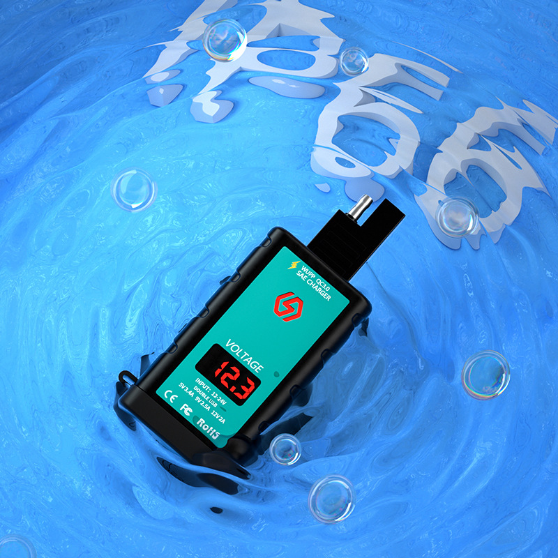 Motocicleta SAE enchufe 1M Línea A USB + tipo-C cargador de teléfono móvil 12V carga rápida cargador cuadrado impermeable