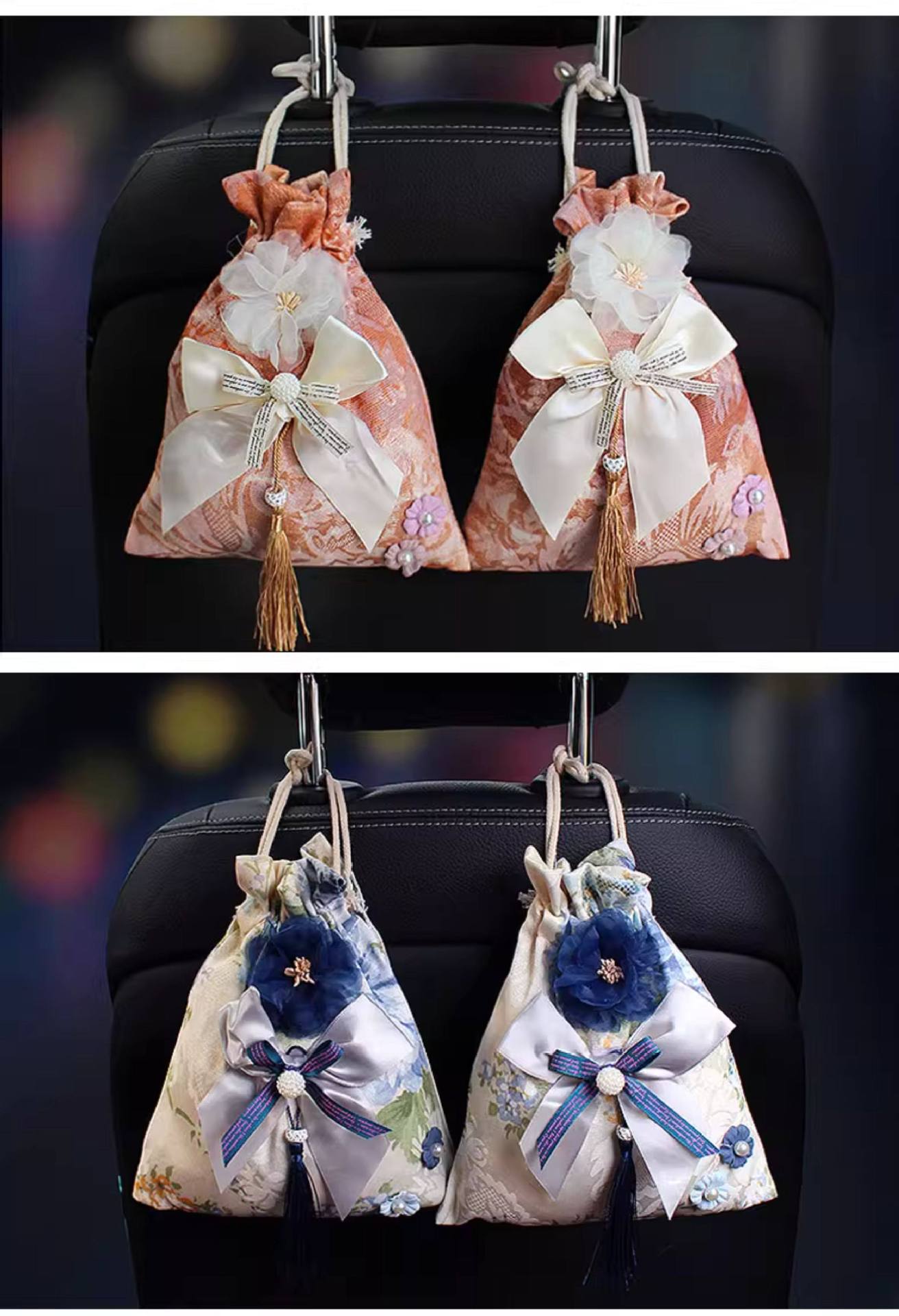 Bamboo Charcoal Bag for Removing Formaldehyde and Odors, Car Interior Freshener Series, Small Fresh Style Car Fragrance Sachet, Car Interior Decoration Ornament