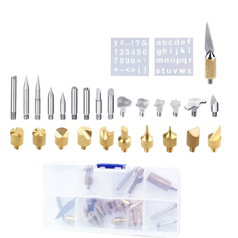 Pyrography & soldering adapter kit, brass tips, M4/M5 adapters, multi‑piece sets up to 311 pcs
