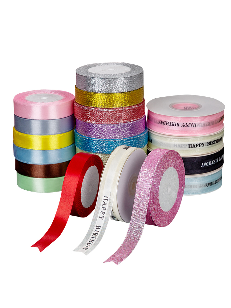 Caja de pastel ancho de cinta de 2 cm flor de seda ramo de flores cinta de regalo de cumpleaños decoración de embalaje cinta de cinta de cinta roja