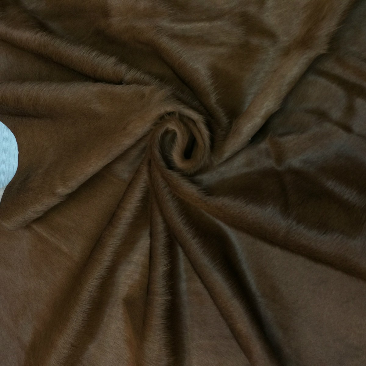 马毛皮棕色板栗色咖啡色纯色牛毛皮真皮