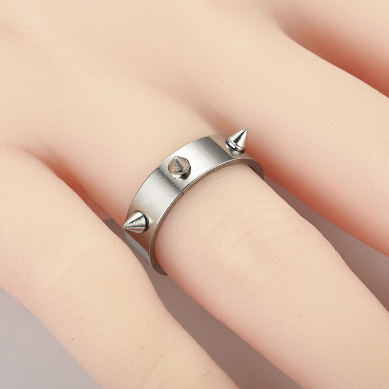 8g Weight Wholesale Jewelry Simple Style Geometric Titanium Steel Rings