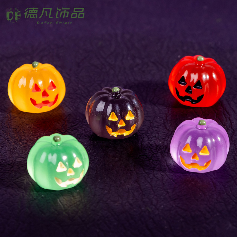 Cross-Border Halloween New Product Jack Pumpkin Head Resin Crafts DIY Desktop Decoration Accessories Car Ornaments