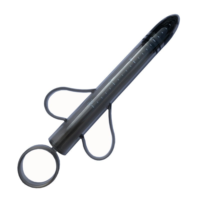 Lube Applicator Syringe, ABS Body with Silicone Tip, Black Adult Toy Accessory — detail image 10