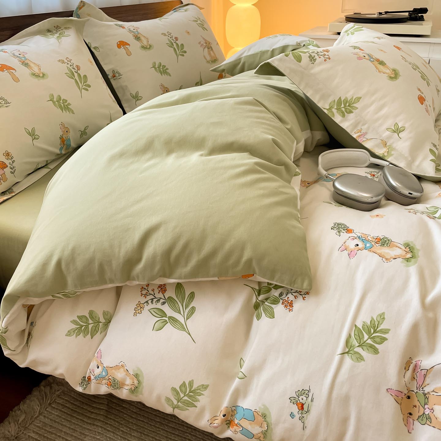 Algodón grueso de cuatro piezas, sábanas de algodón lavado con agua, dormitorios de estudiantes, tres piezas