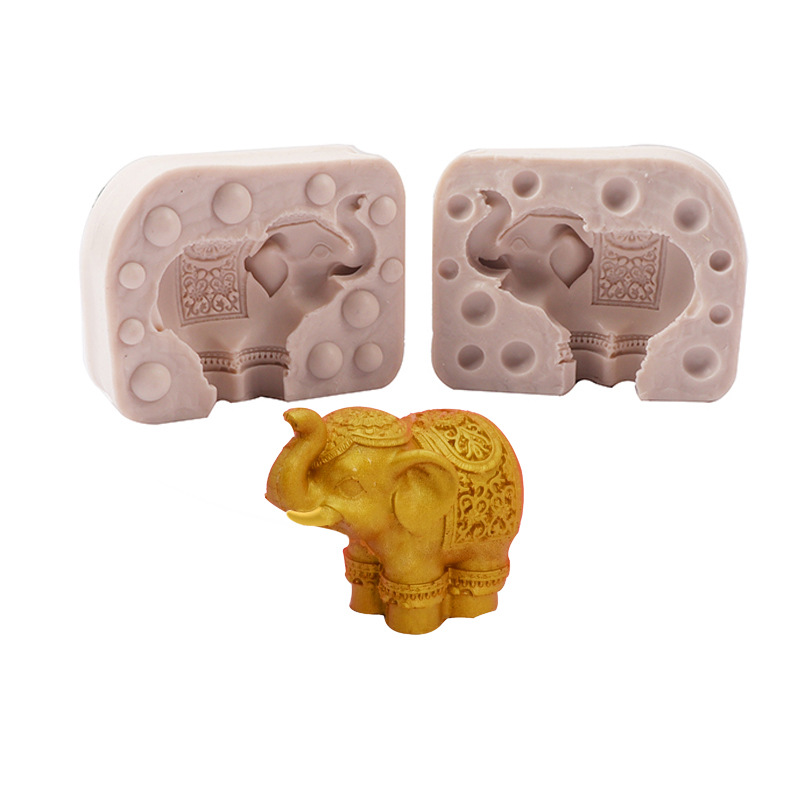 Fondant molde de silicona Elefante de Chocolate molde de la torta decorativa molde de yeso DIY ultra-ligero arcilla suave molde de cerámica