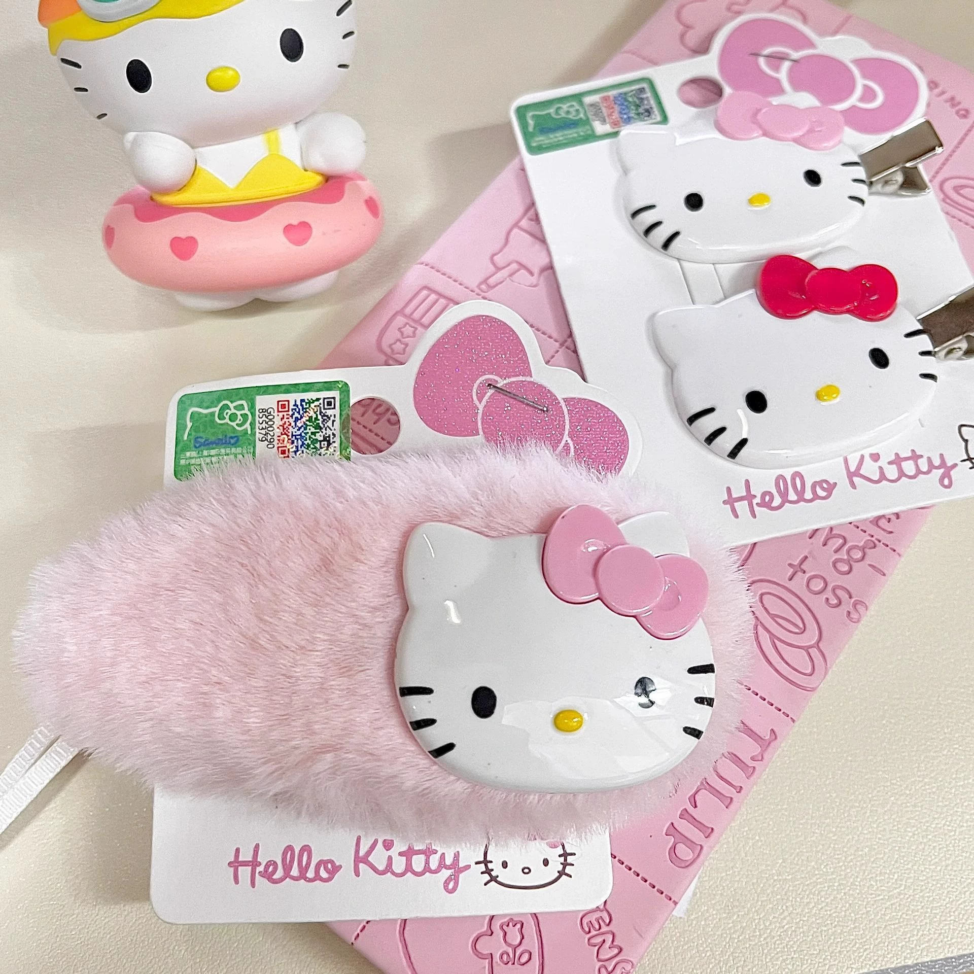 Заколка для волос Hello Kitty, полустельфовая заколка для чёлки, универсальные 7×4×4 см
