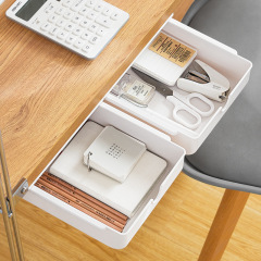 Nachuan under desk storage box hidden drawer box desk under table cabinet adhesive storage box small