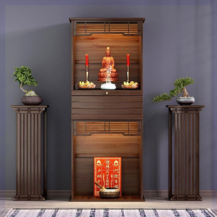 New Chinese-Style Double-Layer Altar Cabinet with Cabinet for Offering Incense to Bodhisattva and Landowner