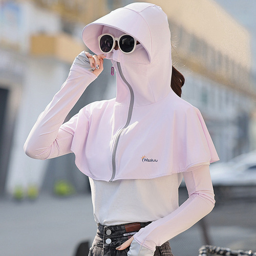 Summer Face Protection Sun Hat for Women Outdoor UV Protection Wide Brim Scarf Hat Face Covering Neck Protection Travel Cycling
