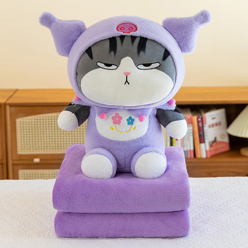 Doll Blanket 2 en 1 Peluche Doll Oficina siesta aire acondicionado Quilt Mi gato real Blanket Batch
