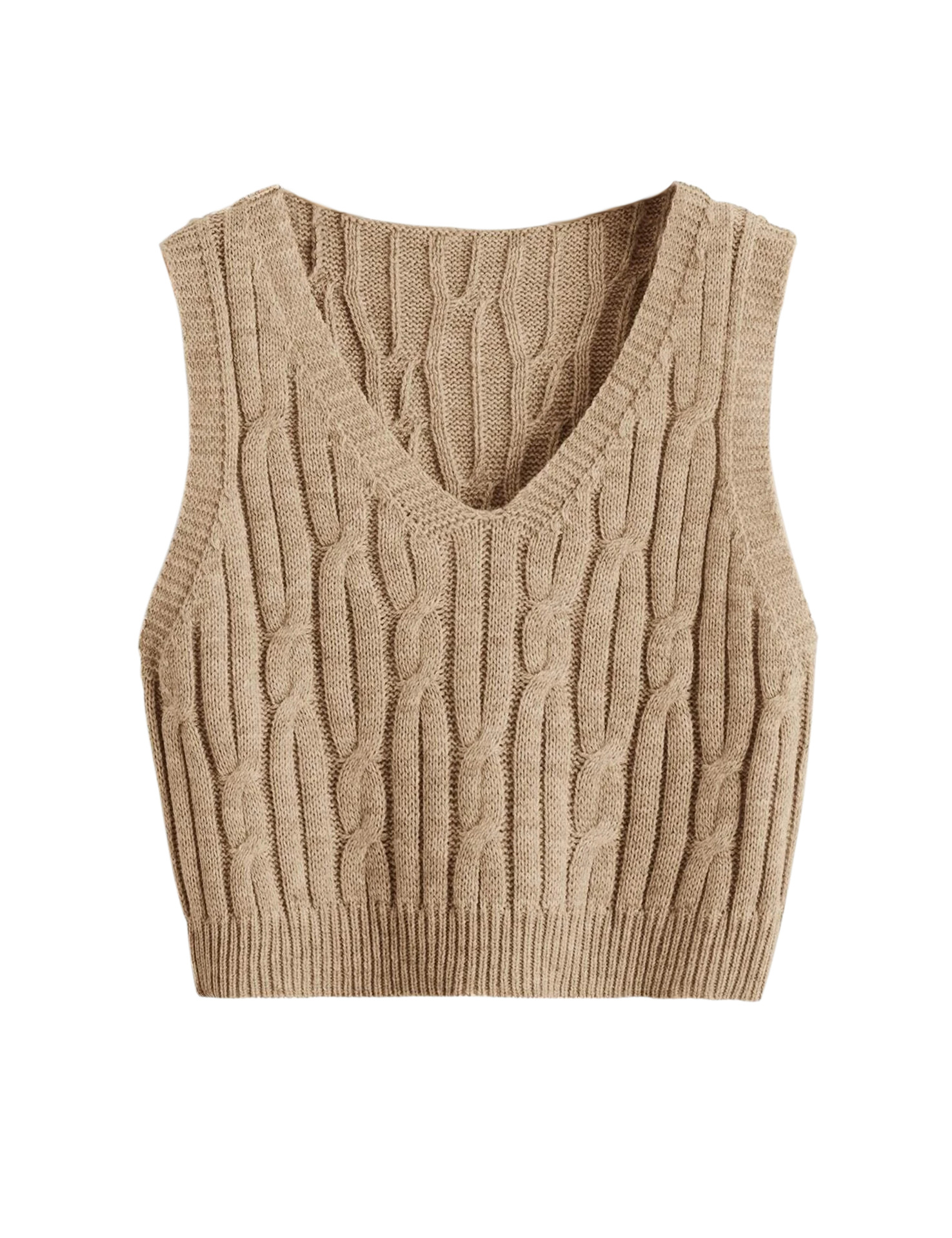 Twist Chaleco con cuello en V chaleco suéter 2022 nuevas mujeres de estilo coreano sin mangas suelto corto exterior superior