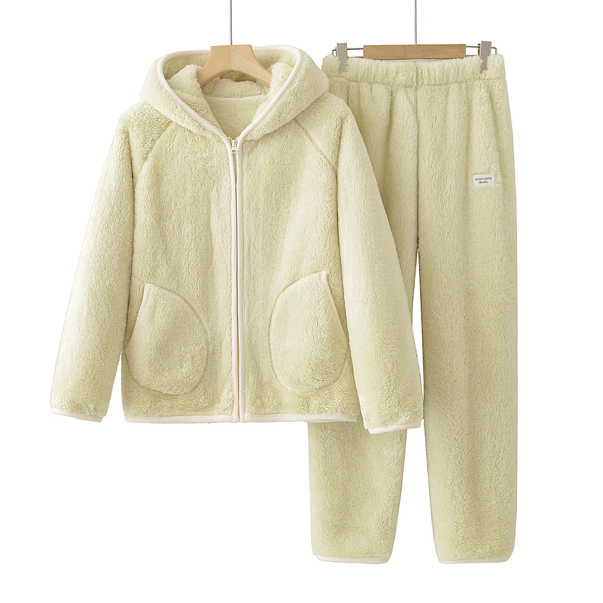 双面北极绒加厚保暖睡衣套装女冬季新款时尚慵懒风毛毛家居服套