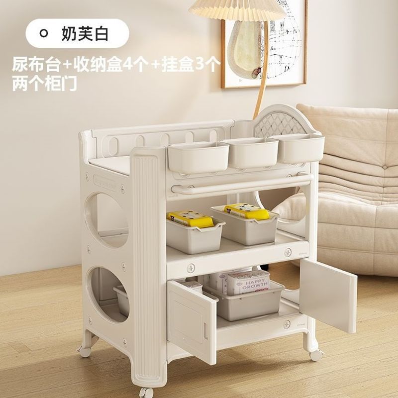 Mesa de pañales, mesa de cuidado de bebés, cama de plástico multifuncional, mesa de cambio de ropa, mesa de baño, estilo de alto valor facial