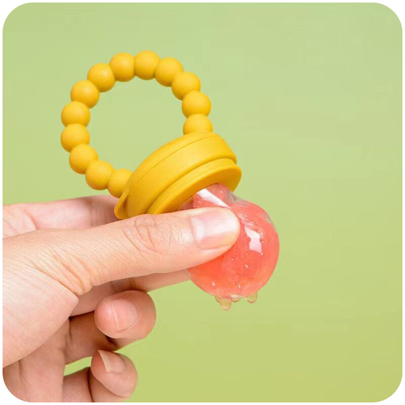 Suplemento de alimentos para bebés mordedor de silicona de calidad alimentaria bolsa de alimentos de frutas y verduras bebé mordedura de palo fruta pezón