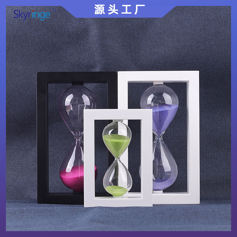 批发1-30分钟简约木质沙漏创意家居摆件办公室书桌装饰计时器礼品