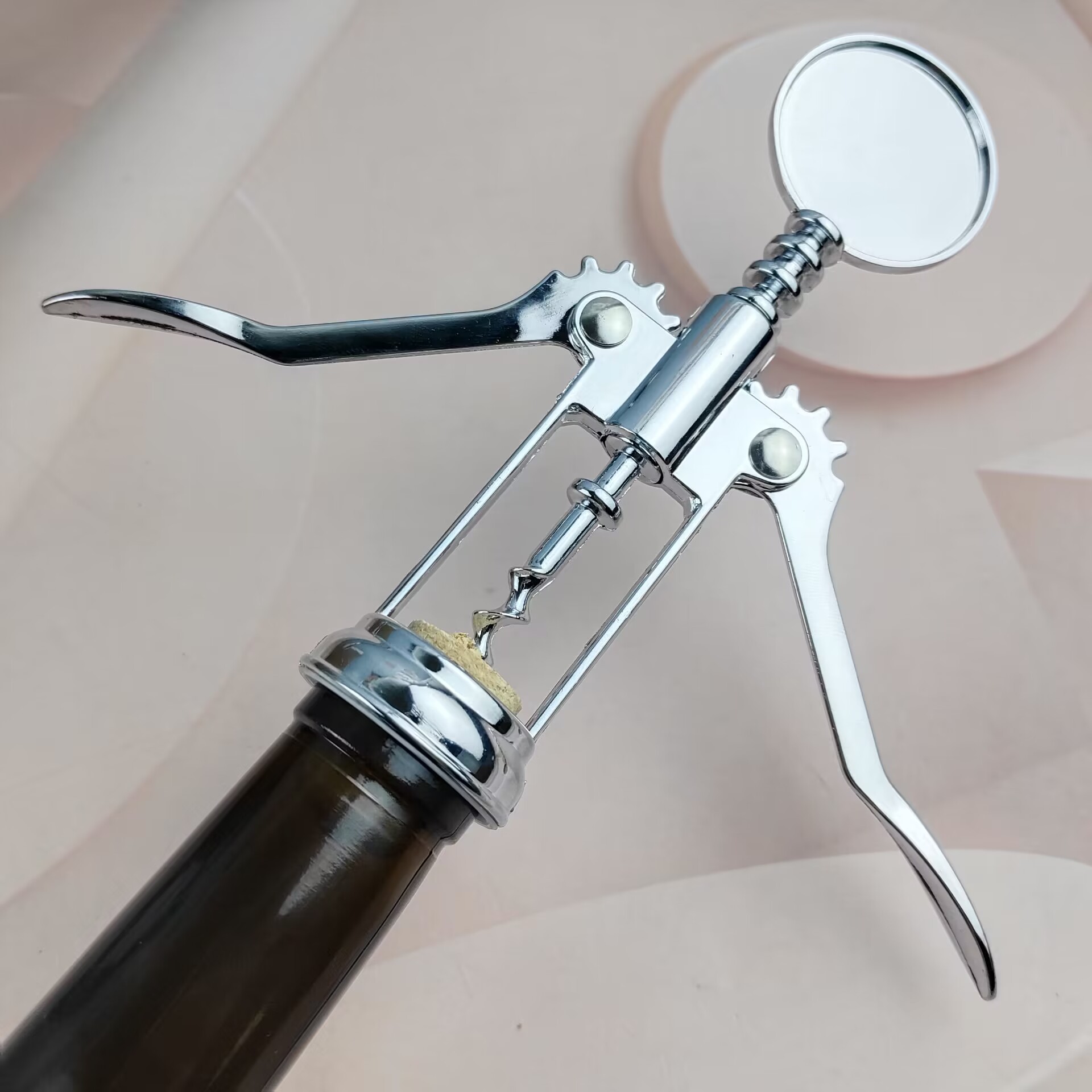 껌 드롭 대형 라운드 와인 플러그 대형 라운드 더블 윙 병따개 다기능 와인 코르크 오프닝 도구 로고