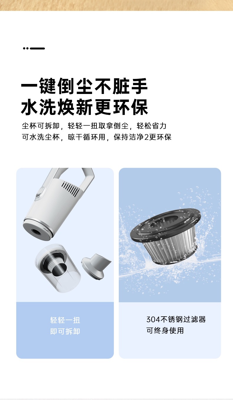 Wireless Vacuum Cleaner Large Suction Hand-held Suction and Towing Integrated Car Home Dual-purpose Dust Removal Machine Car Strong Dust Removal